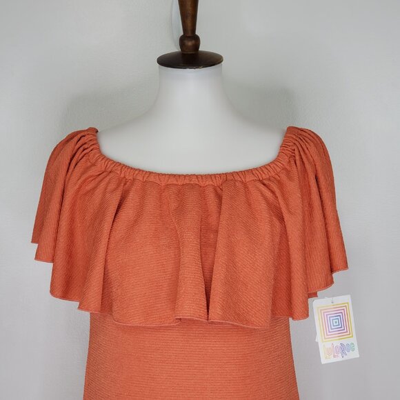 LuLaRoe Flounce On or Off Shoulder Stretchy Sheath CiCi Dress NEW NWT Size S - Picture 2 of 13